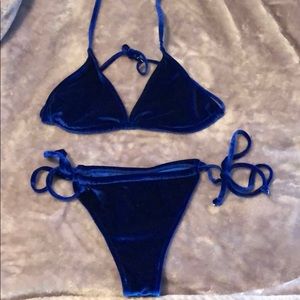 Blue velvet bikini